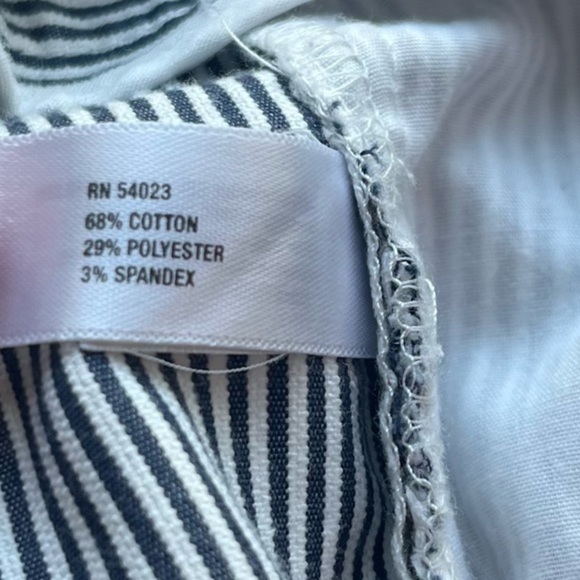 Gap • White Navy Railroad Stripe Slim Crop Pants - Picture 5 of 6